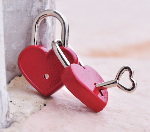 A heart lock as a romantic gift