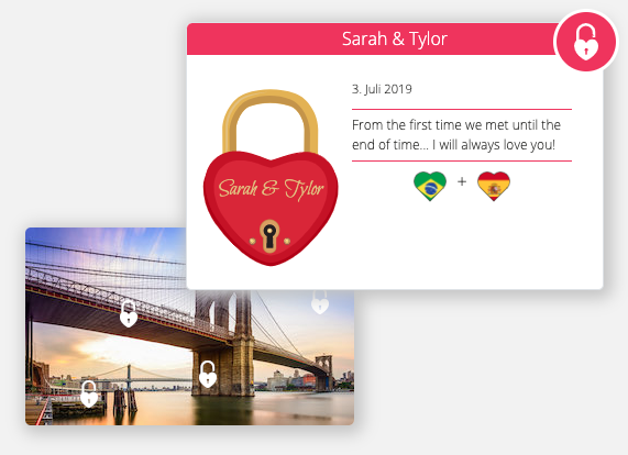 Engraved padlock - fully digital and customizable lovelocks
